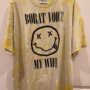 Methsyndicate Borat Voice My Wife Nirvana T-Shirt Yellow Tye Dyed - Sz: 2XL